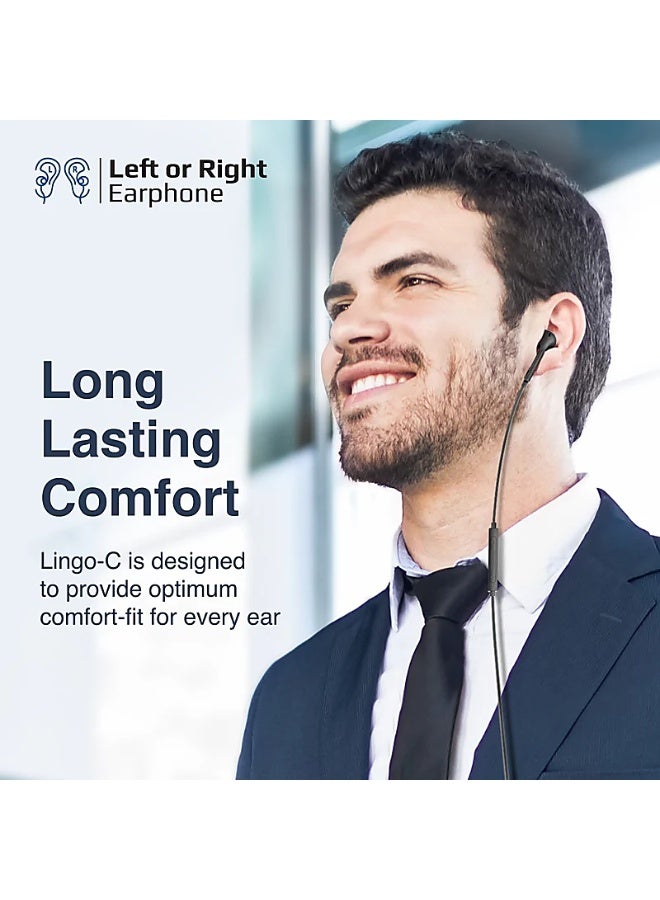 مونو سماعة أذن سلكية أحادية من النوع C - سماعة أذن داخلية مزودة بميكروفون مدمج وصوت واضح وعزل للضوضاء وتصميم خفيف الوزن - Image 3