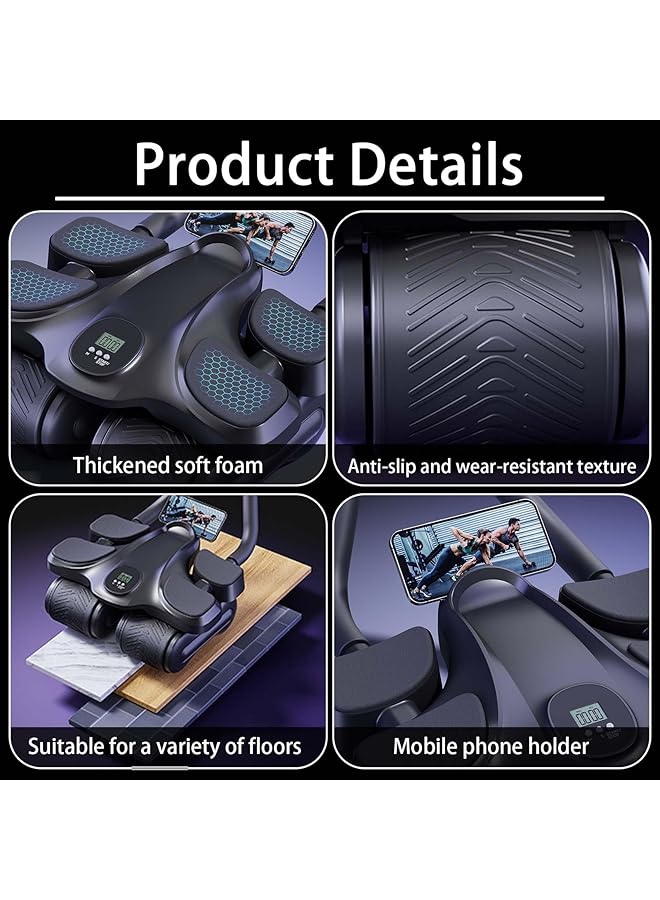 EqiEch Ab Roller Wheel Ab Wheel Roller with 4 Elbow Support Abdominal Exercise Roller Automatic Rebound Abdominal Wheel - Image 5