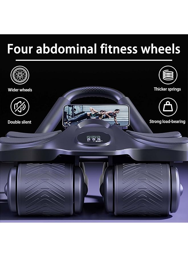 EqiEch Ab Roller Wheel Ab Wheel Roller with 4 Elbow Support Abdominal Exercise Roller Automatic Rebound Abdominal Wheel - Image 2