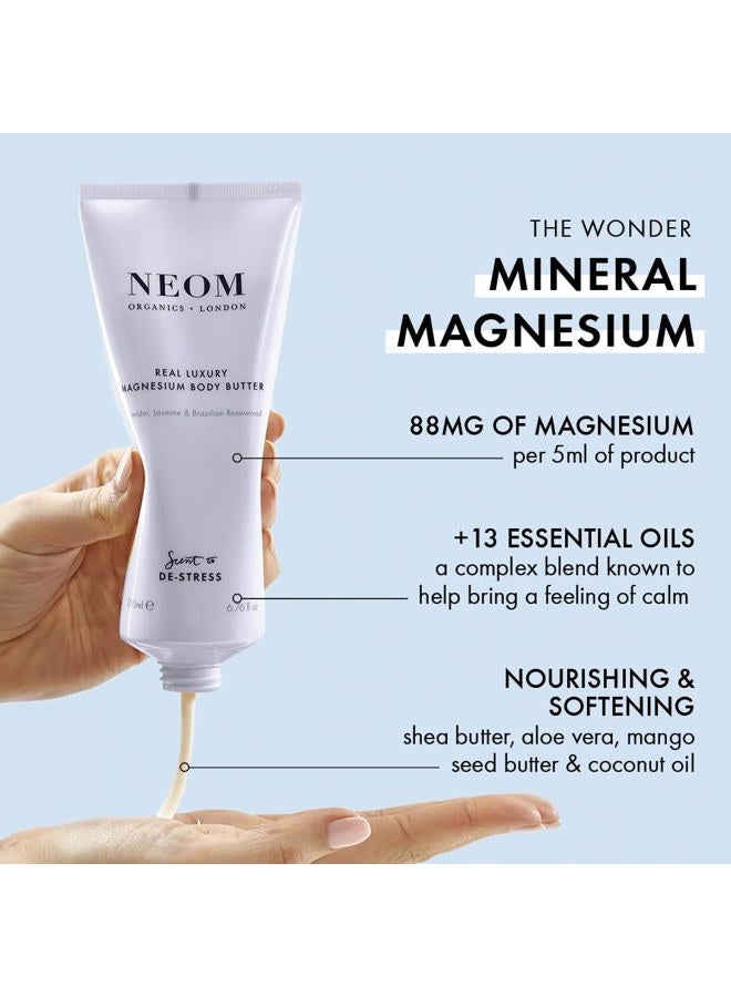 NEOM - Magnesium Body Butter | 6.76 Fl Oz (200ml) | Lavender, Sandalwood & Jasmine | Calming Lotion with Essential Oils | 100% Natural Fragrances | Nourish & Soften | Signature De-Stress Scent - Image 2