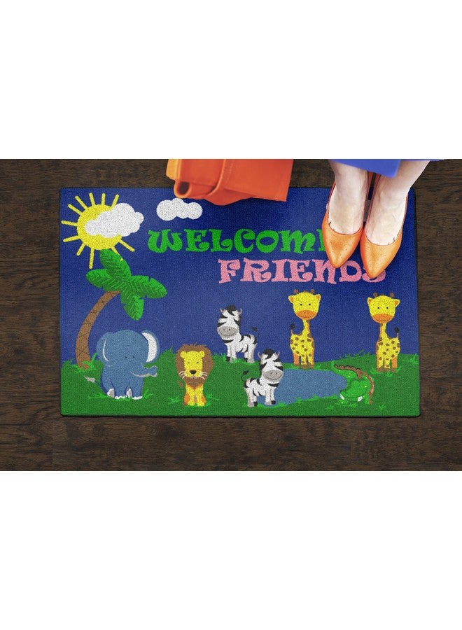 Flagship Carpets Kids and Baby Non Slip Area Rug for Home Learning or Classroom Carpet, Playroom or Kids Bedroom Mat, 2' x 3', Cutie Animal Welcome - Image 3