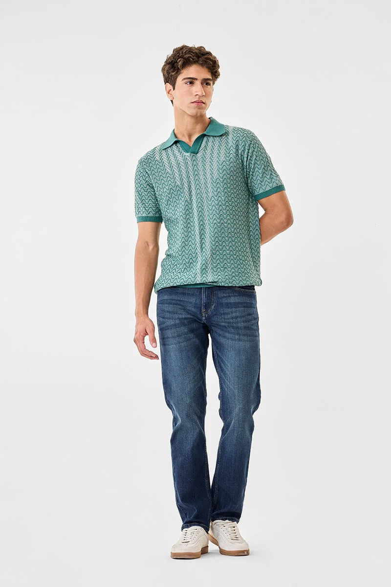 SNITCH Blue Comfort Fit Washed Jeans for Men | Best Price UAE