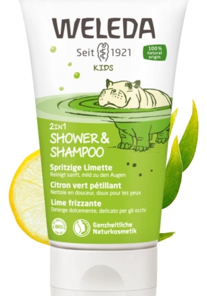 Weleda Lively Lime Kids 2 In 1 Shampoo And Body Wash, 150 Ml - Image 1