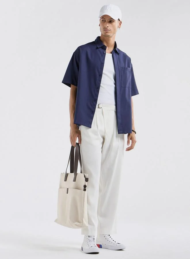 Splash FAV Regular Fit Shirt with Collar and Short Sleeves