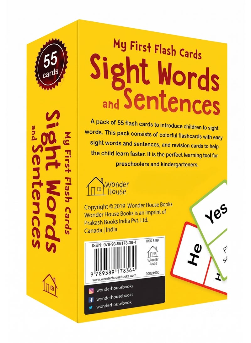 SEEYARA My First Flash Cards: Sight Words and Sentences (Flash Cards for Children) by Wonder House Books - Image 3