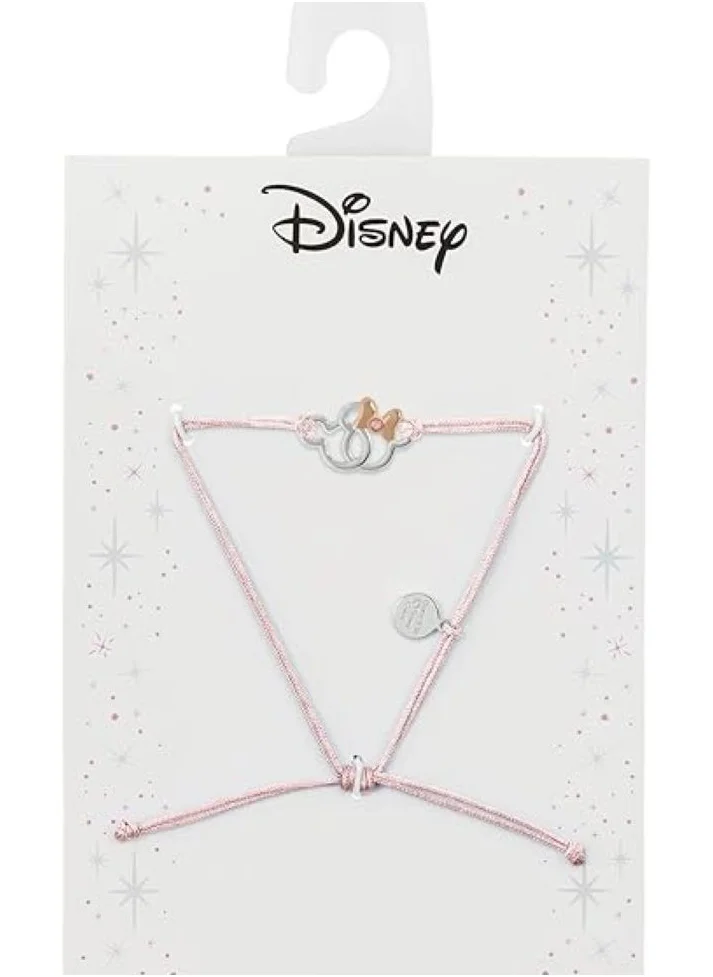 Disney Disney Mickey And Minnie Mouse Charm with Pink Adjustable Cord Bracelet