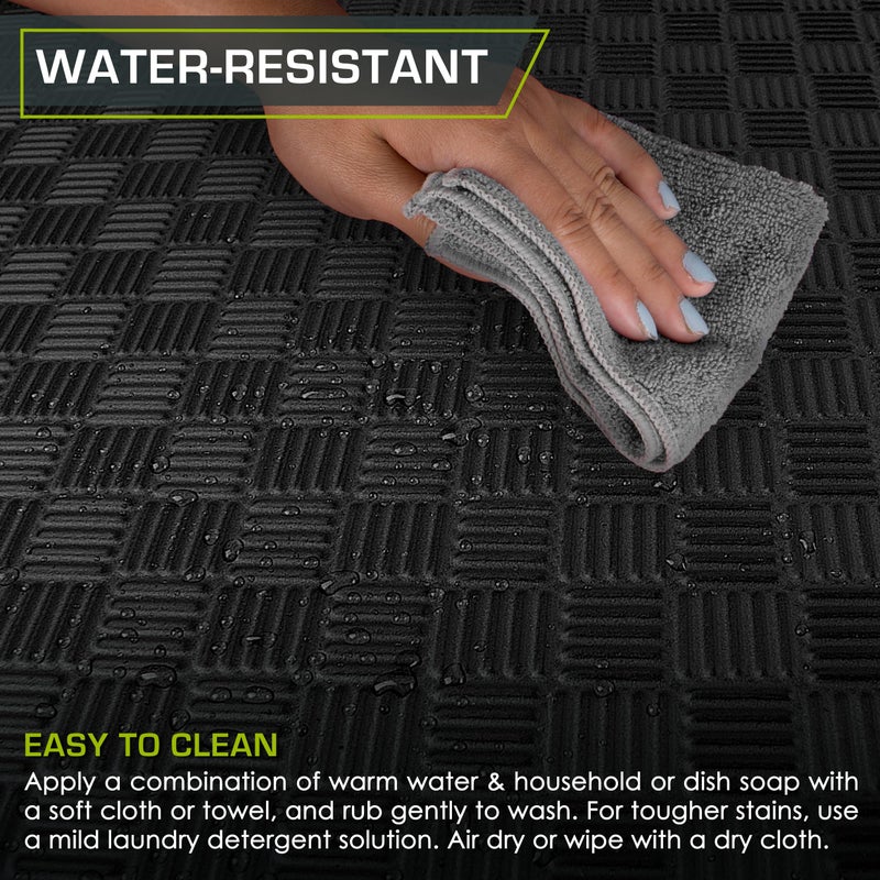 ProsourceFit Exercise Puzzle Mat Â½-inch, Checkered EVA Foam Floor Tiles w/ Non-Slip Texture, Gym Mats w/ Interlocking Flooring for Adjustable Surface, Shock Absorbing, Black, 36 SQ FT - 36 Pieces - Image 5