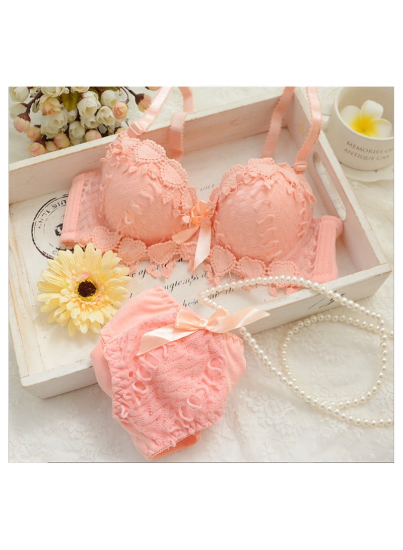 Women Bra Panty Set Love Embroidered Women Bra With Pantie