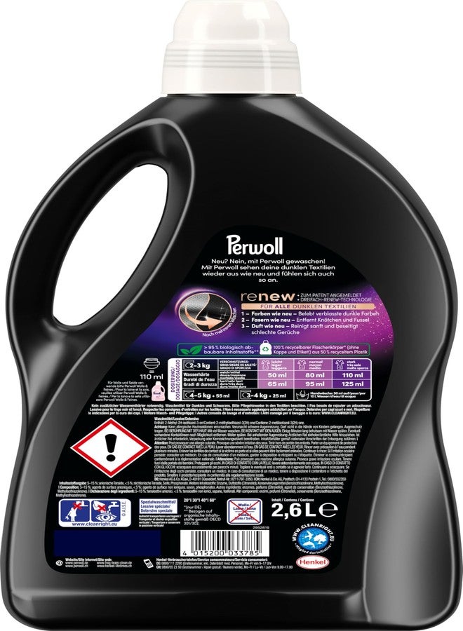 Perwoll Renew Black (52 Washes), Detergent For All Dark Colors, Strengthens Fibers and Improves Color - Image 3