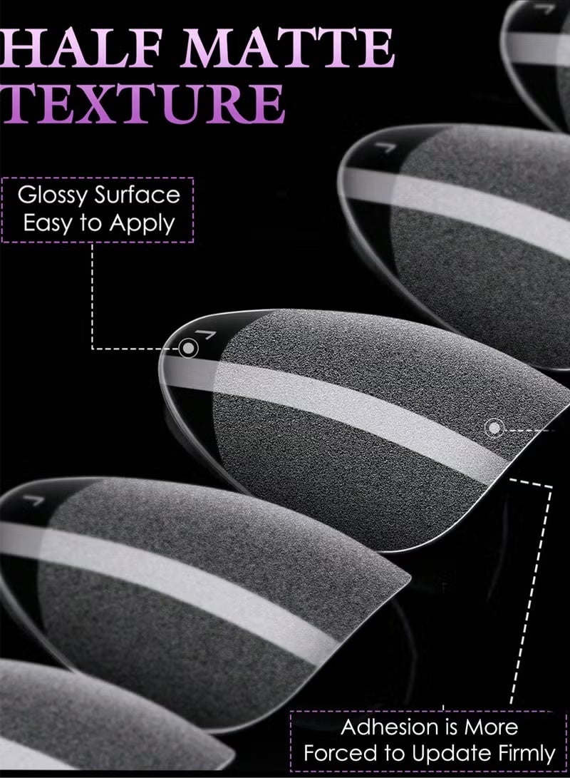 جلامكيت 240 قطعة من أطراف أظافر الجل الأكريليكي المسبقة الشكل - نصف مطفية، تغطية كاملة، أظافر جلية شفافة، تصميم لوزي قصير فرنسي، مجموعة تمديد أظافر للاستخدام المنزلي والصالونات - Image 3