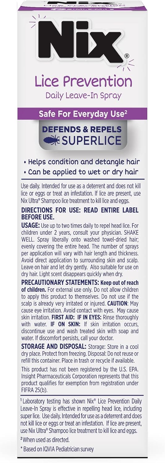 Nix Lice Prevention Daily LeaveIn Spray for Kids LongLasting Protection Repels Superlice 6 Fl Oz - Image 2