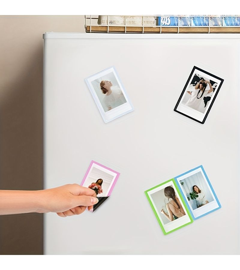 White 5 Magnetic Photo Pockets For Fridge Freezer Collage Frame Set 5 Pieces - Image 2