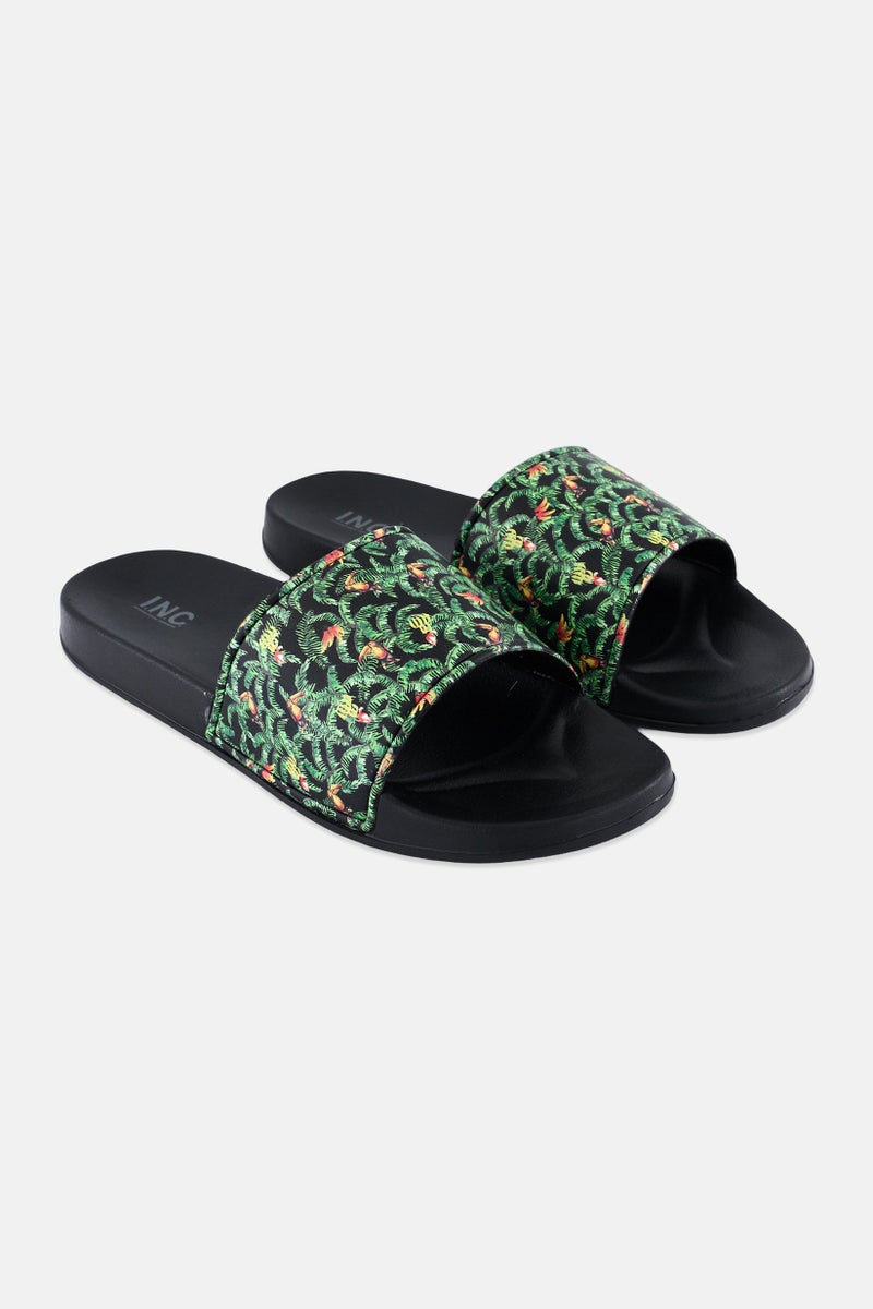 INC Men Medium Slip On Slides, Black - Image 1