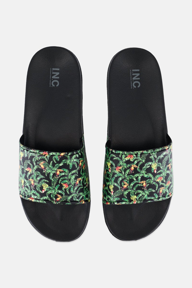 INC Men Medium Slip On Slides, Black - Image 3