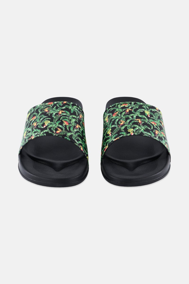 INC Men Medium Slip On Slides, Black - Image 4