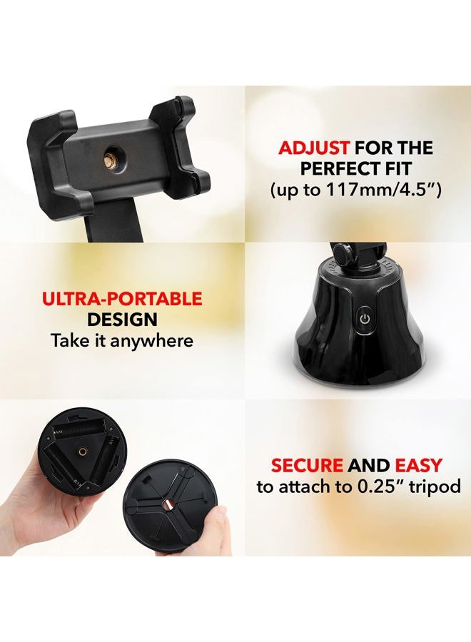Snapshot Auto Tracking Phone Holder - Auto Face Tracking Tripod for iPhone and Android | 360-Degree Face Tracking Phone Holder | Motion Sensing Phone Stand for Live Streaming, Vlogging, and More
