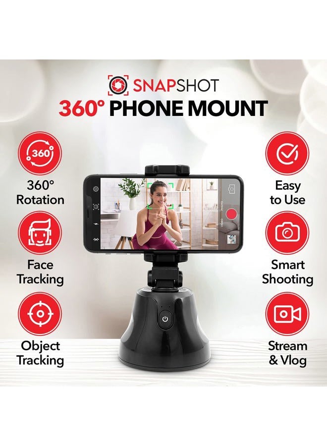 Snapshot Auto Tracking Phone Holder - Auto Face Tracking Tripod for iPhone and Android | 360-Degree Face Tracking Phone Holder | Motion Sensing Phone Stand for Live Streaming, Vlogging, and More
