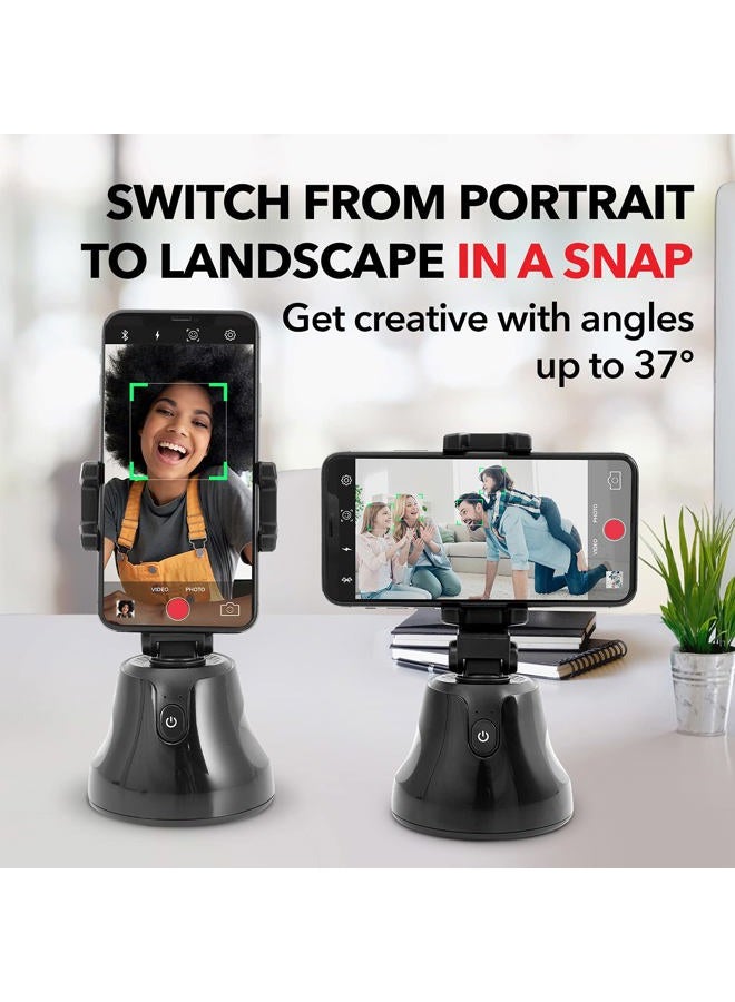 Snapshot Auto Tracking Phone Holder - Auto Face Tracking Tripod for iPhone and Android | 360-Degree Face Tracking Phone Holder | Motion Sensing Phone Stand for Live Streaming, Vlogging, and More