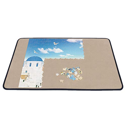 Becko US Jigsaw Puzzle Board Portable Puzzle Table for Puzzles Storage Saver Lightweight Portable NonSlip Surface for up to 1000 Pieces Jigsaw Puzzles Khaki - Image 1