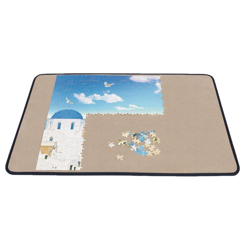 Becko US Jigsaw Puzzle Board Portable Puzzle Table for Puzzles Storage Saver Lightweight Portable NonSlip Surface for up to 1000 Pieces Jigsaw Puzzles Khaki - Image 2