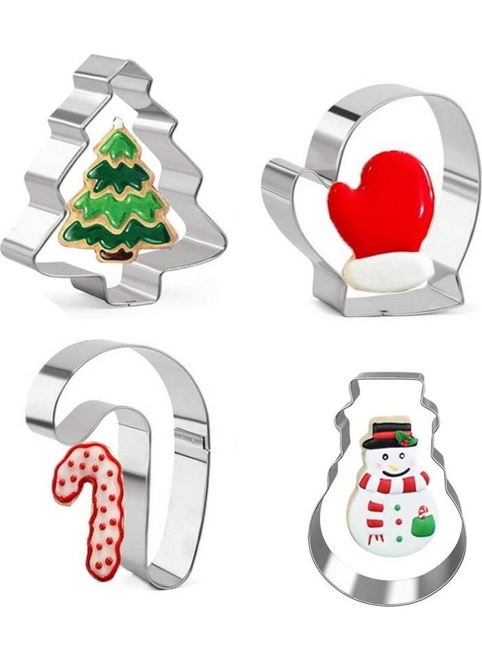 Nar Kalıp Narkalıp Pine Tree, kadsan, walking stick, glove Cookie Mold 4 pieces  - Image 1
