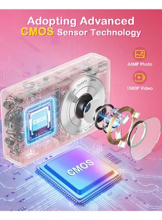 Autofocus Digital Camera for Kids - FHD 1080P 44MP - Rechargeable Compact Mini Camera with 16X Digital - Portable Pocket Camera - With 64GB Memory Card - view 2