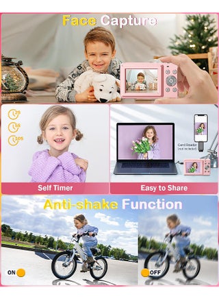 Autofocus Digital Camera for Kids - FHD 1080P 44MP - Rechargeable Compact Mini Camera with 16X Digital - Portable Pocket Camera - With 64GB Memory Card - view 5