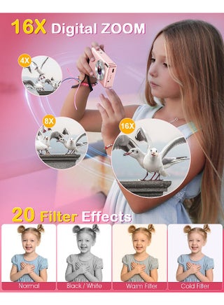 Autofocus Digital Camera for Kids - FHD 1080P 44MP - Rechargeable Compact Mini Camera with 16X Digital - Portable Pocket Camera - With 64GB Memory Card - view 4