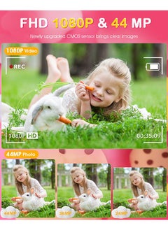 Mi VAZA Autofocus Digital Camera for Kids - FHD 1080P 44MP - Rechargeable Compact Mini Camera with 16X Digital - Portable Pocket Camera - With 64GB Memory Card  - Image 3