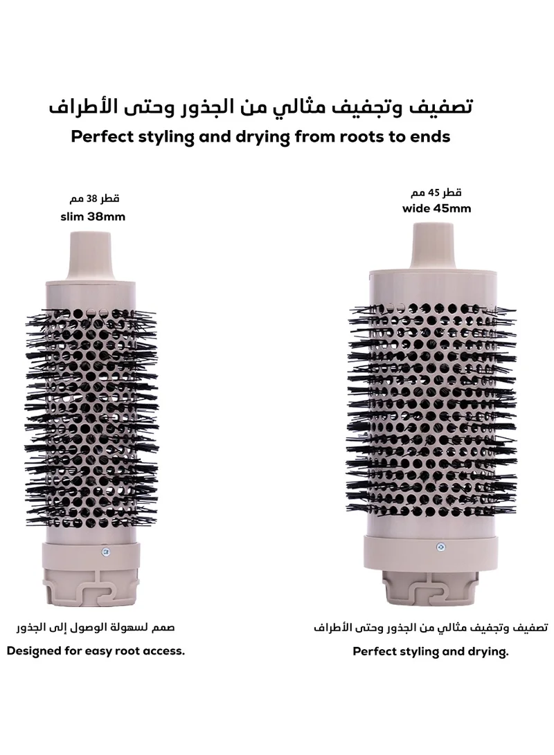 كلارا مجموعة فرش سيراميك دائرية من كلارا (45 مم و38 مم) – لتجفيف وتصفيف الشعر – زيادة الكثافة وتنعيم مثالي