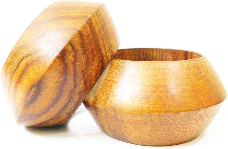 SHAFA IMPEX Classic Handmade Wooden Napkin Rings Dining Table Holders for Everyday, Holiday, Christmas, Thanksgiving, Farmhouse Decor (Brown,., Set of 12) - Image 2