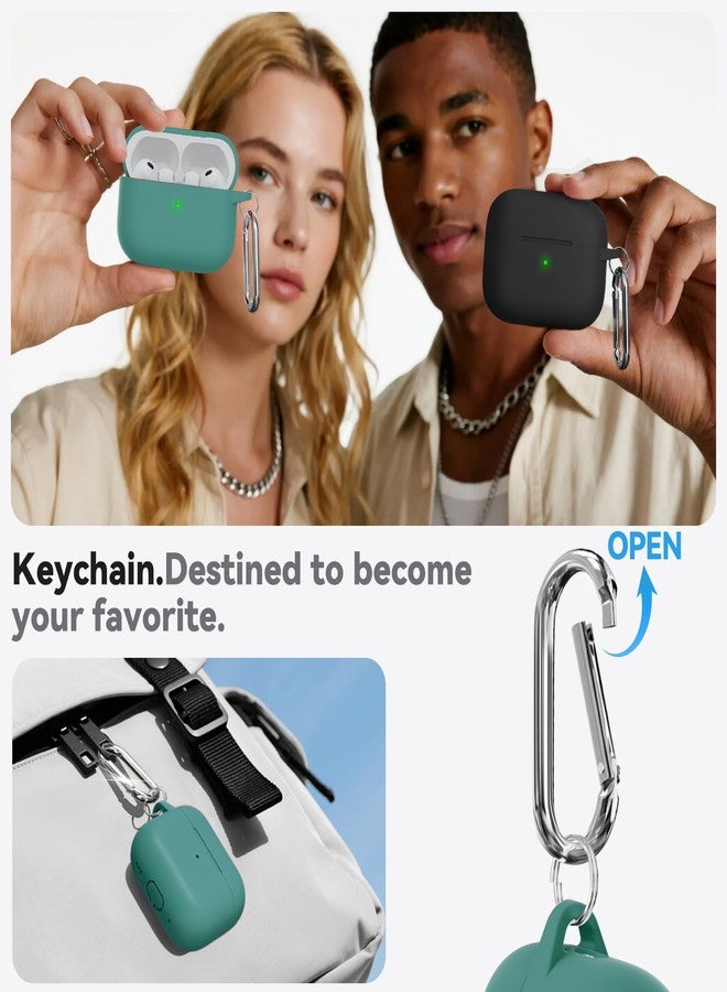 Ljusmicker for AirPods Pro 3 Case 2025 with Cleaner Kit,Soft Silicone Protective Cases for Apple AirPods Pro 3rd Generation Case for Women Men,AirPod Pro 3 Cover Accessories with Keychain-Pine Green - Image 5