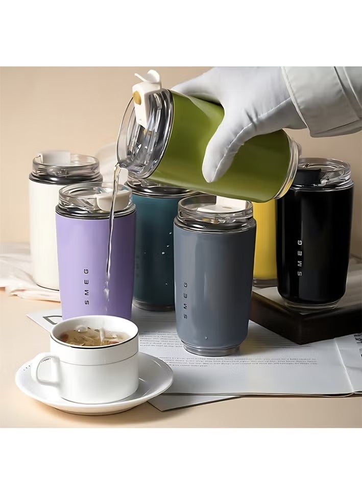 smeg 240ML Beverage Cup Travel Portable Car Drinking Cup Stainless Steel Vacuum Leak proof 240ML Coffee Thermos（Grey） - Image 5