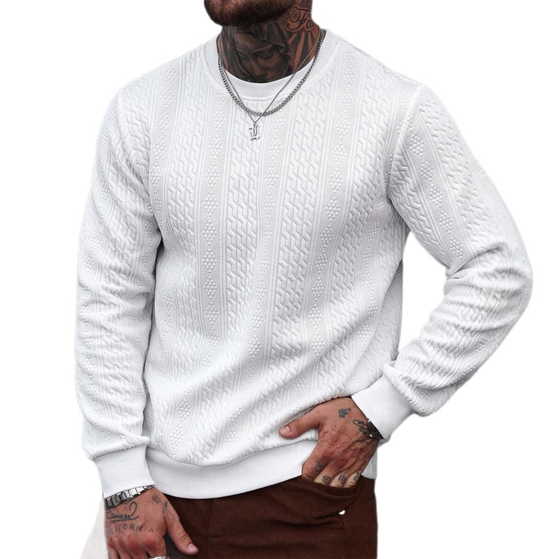 Men's Solid Color Round Neck Sweatshirt - Image 5