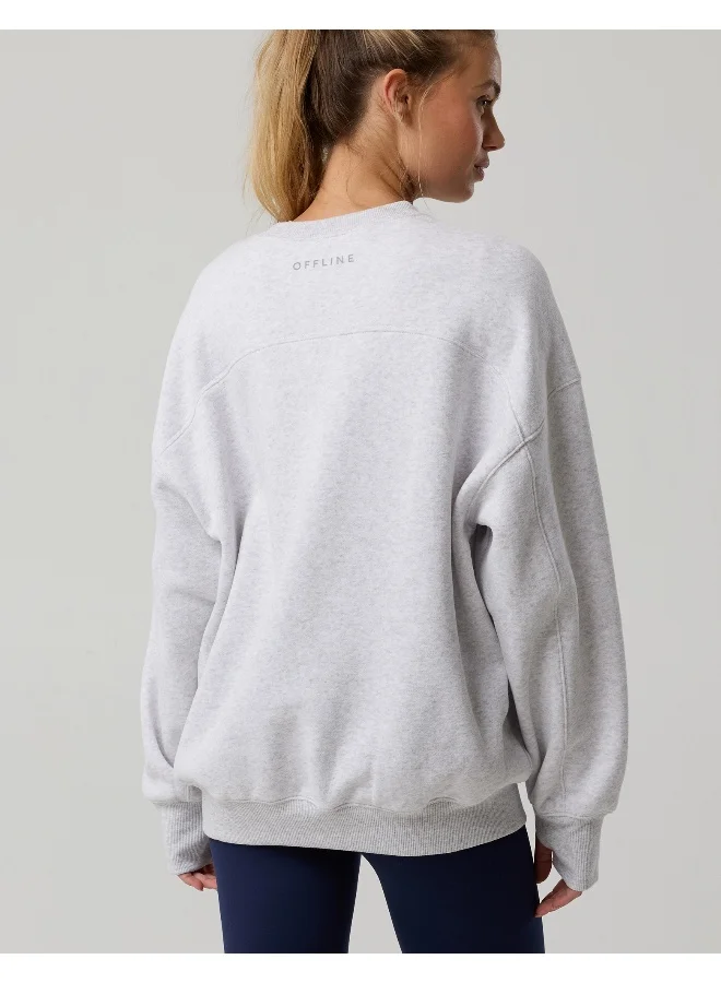 آري من امريكان ايجل OFFLINE By Aerie Cloud Fleece Crewneck Sweatshirt