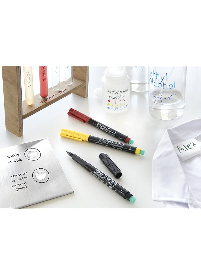 FABER-CASTELL Multimark Permanent Marker In Wallet 4 Pieces Multicolour  - Image 5