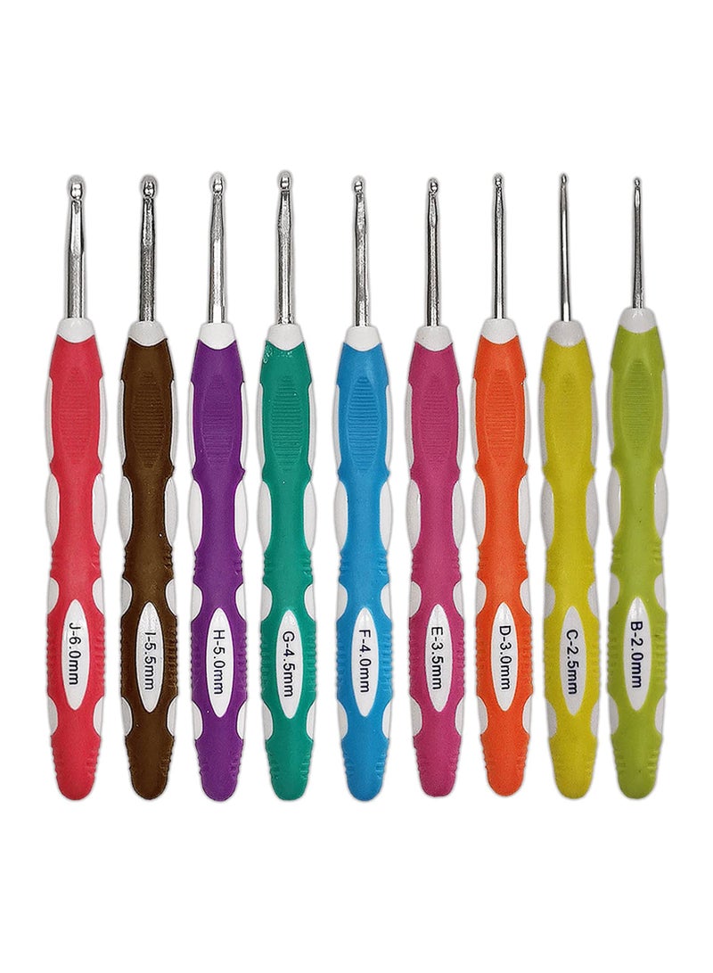 KASTWAVE 9 Pcs Large Size Crochet Hooks Set, Ergonomic Crochet Hooks Sets Soft Grip, 2.0mm 2.5mm 3.0mm 3.5mm 4.0mm 4.5mm 5.0mm 5.5mm 6.0mm, Crochet for Arthritic Starter Beginners  - Image 1
