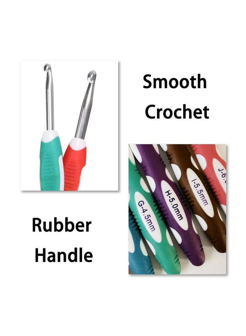 KASTWAVE 9 Pcs Large Size Crochet Hooks Set, Ergonomic Crochet Hooks Sets Soft Grip, 2.0mm 2.5mm 3.0mm 3.5mm 4.0mm 4.5mm 5.0mm 5.5mm 6.0mm, Crochet for Arthritic Starter Beginners  - Image 3