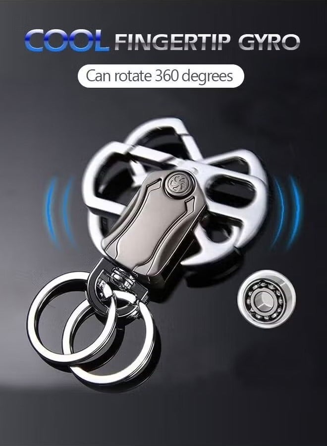 Heavy Duty Keychain Opener with 2 Keyrings Car Keychains, Bottle Opener, Fingertip Gyroscope, Auto Parts, 360 Degree Rotatable, Bottle Opener, Carabiner Car Key Chains - Image 2