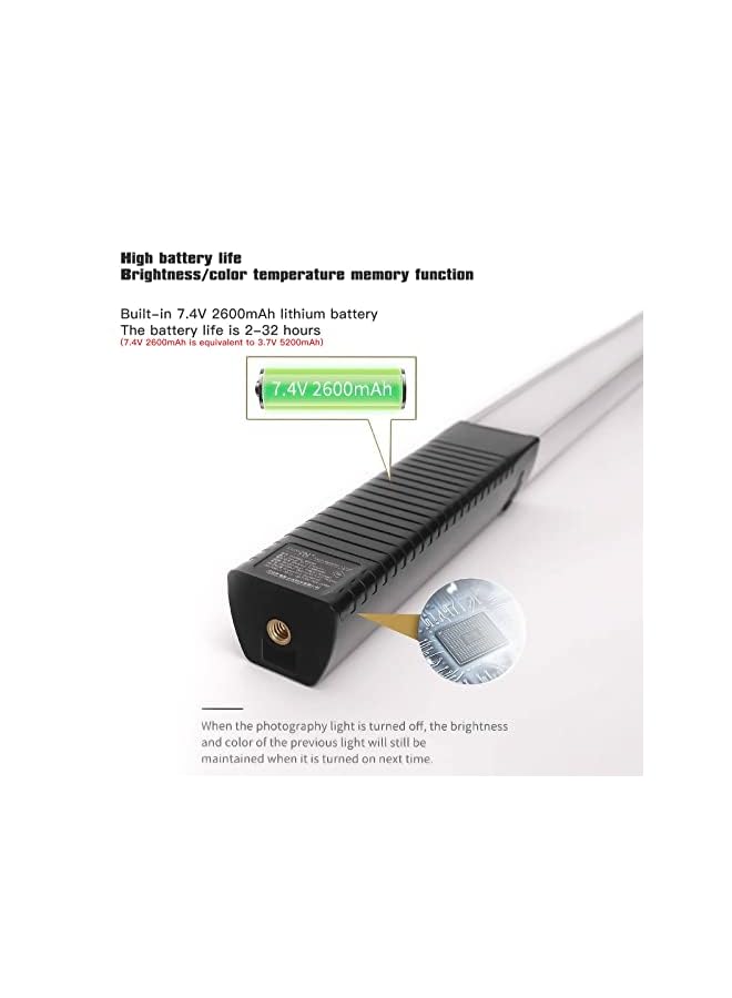 DF DIGITALFOTO RGB Light Wand - 36 Colors, 12 Scene Effects, 30 Brightness Levels, 3000K-6000K Dimmable Camera Light, CRI 95+, 2600mAh Lithium-ion Battery, 10W Power  - Image 4