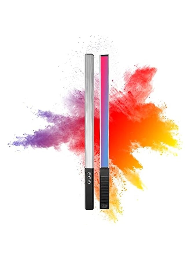 DF DIGITALFOTO RGB Light Wand - 36 Colors, 12 Scene Effects, 30 Brightness Levels, 3000K-6000K Dimmable Camera Light, CRI 95+, 2600mAh Lithium-ion Battery, 10W Power - Image 1