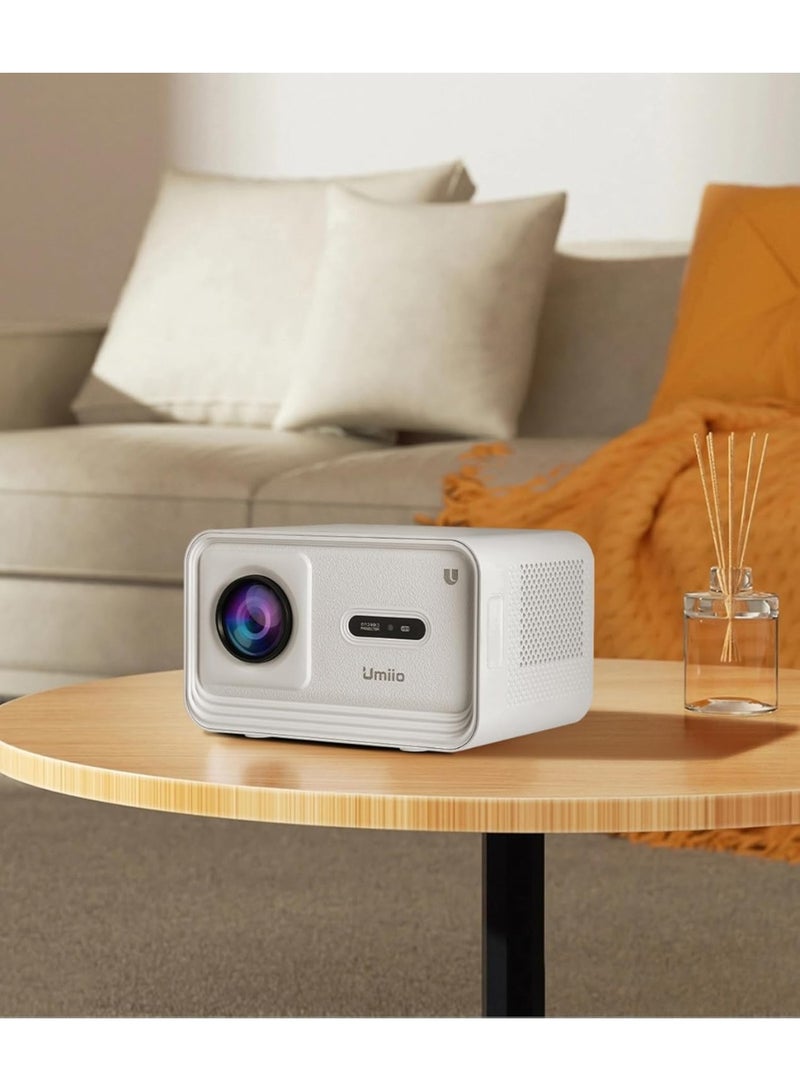 Umiio 4K WiFi6 Bluetooth Projector Home Theater Video Projector, Focus By Remote Control, Keystone Smart Projector Compatible with Android, iOS,PC,1200ANSI, 50"-150" Screen Projection White - Image 5