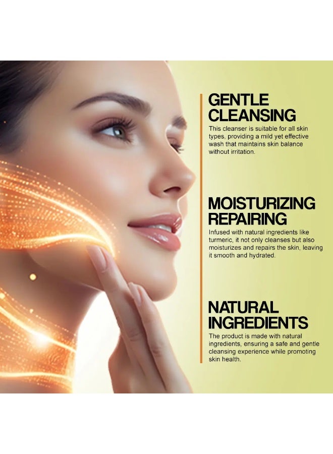 Muna Belleza Turmeric Facial Cleanser - Gentle, Moisturizing, and Repairing with Natural Ingredients, Face Wash for All Skin Types, 100mlBundle - Image 3