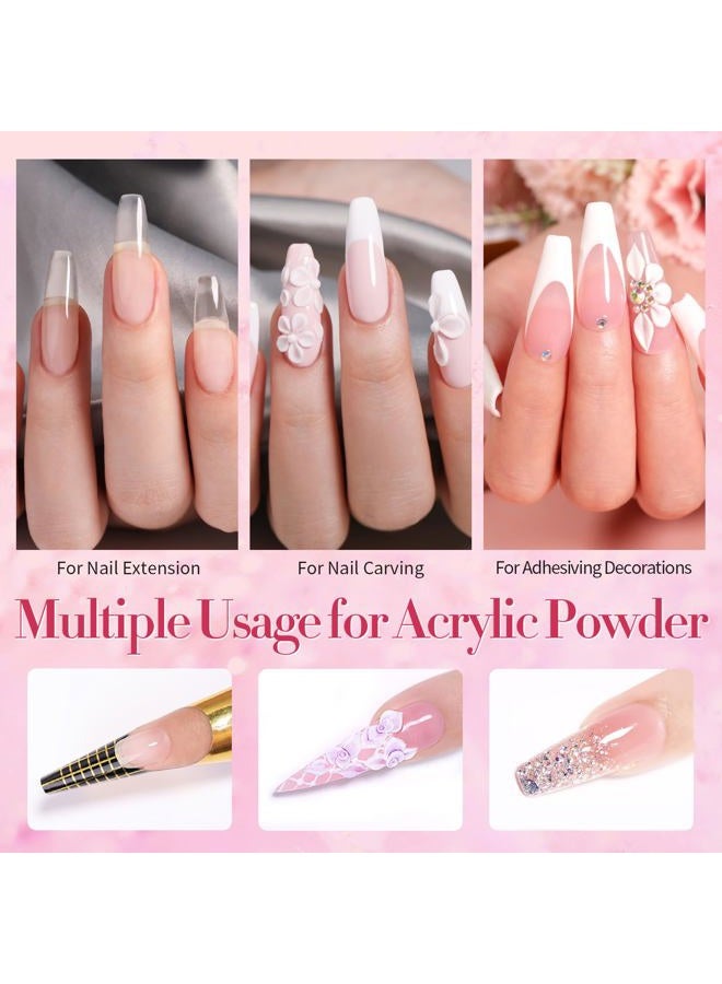 BORN PRETTY Acrylic Nail Kit - Acrylic Powder (Clear, White, Pink) & Liquid Set with Nail Forms, Brush Pen, File & Glass Container - Beginner Friendly - Image 4