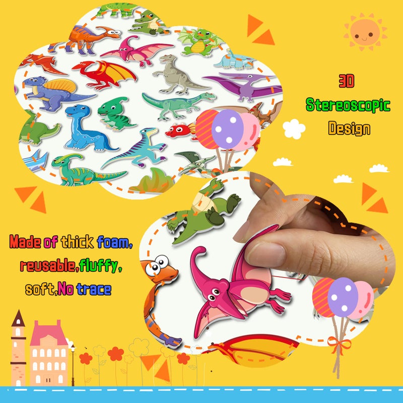 Kalysky 6Set Puffy Sticker Books for Kids 2-4, 3D Reusable Stickers Books for Toddlers 1-3 2-4,Farm+Animal+Dinosaurs+Ocean World+Space+Vehicle - Image 3
