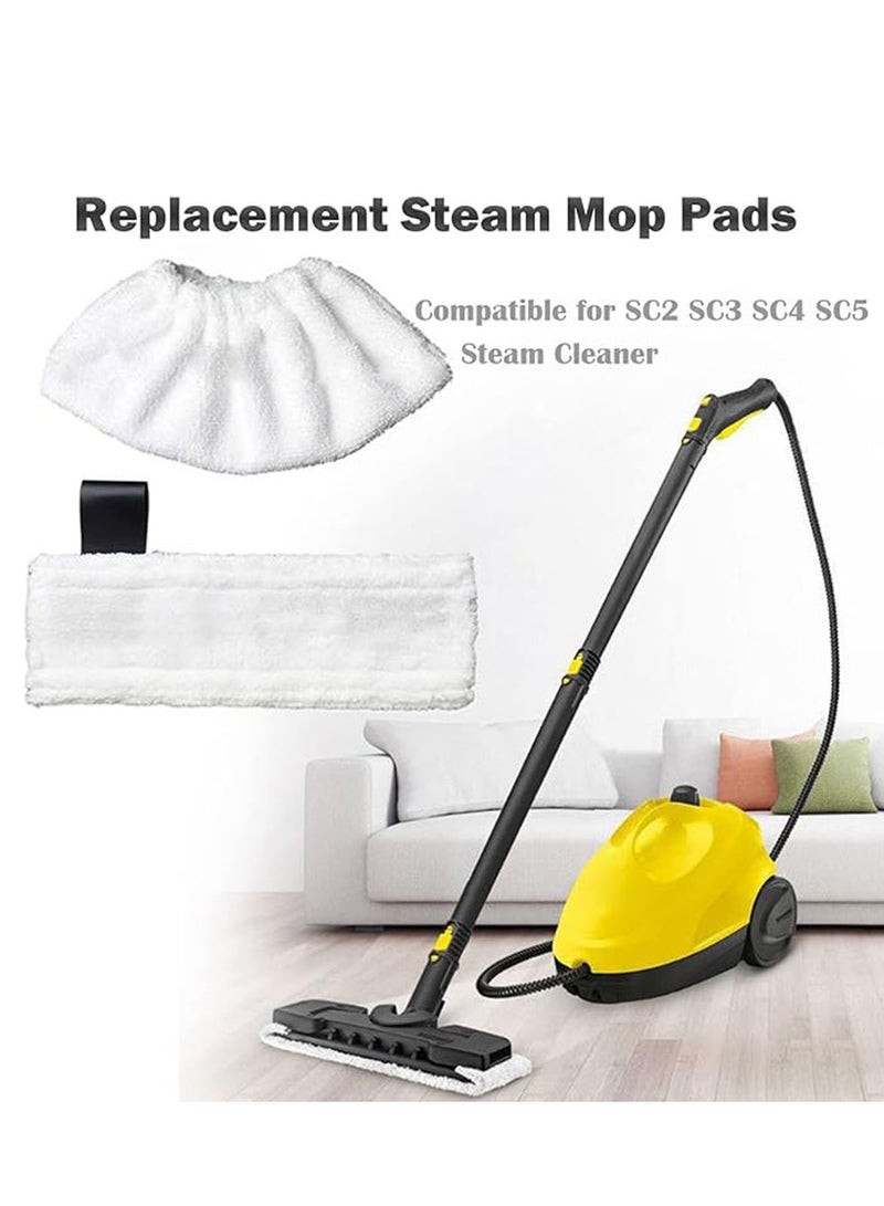 4 Piece  Steam Mop Replacement Pads Compatible for Karcher SC Steam Cleaner Microfiber Mop Cloth Steam Pocket Mop Pads Set for SC Floor Nozzle SC2 SC3 SC4 SC5(2 Mop Cloth and 2 Cloth Cover),White.  - Image 2