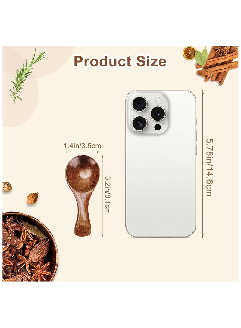 RATSAW 10 Pack Small Wooden Spoon for Cooking Kitchen Spoons Utensils Spoon Holder for Condiments - Image 2