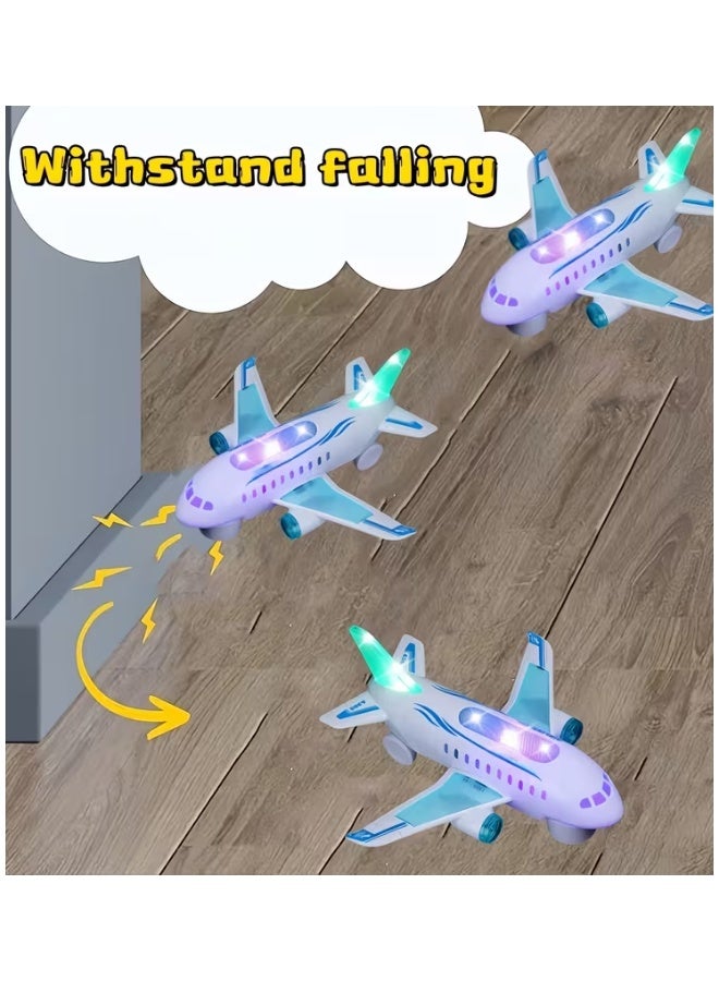 DAT Airbus A380 Toy Airplane with Flashing Lights & Music, Universal Driving, 23cm White/Blue, for Kids Indoor Play - Image 4