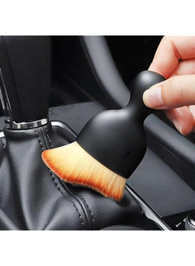 هولامي فرشاة تنظيف داخلية للسيارة - فرشاة تنظيف ناعمة الشعر، مجمعات غبار وأوساخ منحنية، أداة إزالة لفتحات مكيف الهواء ولوحة القيادة والجلد والكمبيوتر، خالية من الخدوش (عبوة من قطعتين) - Image 4