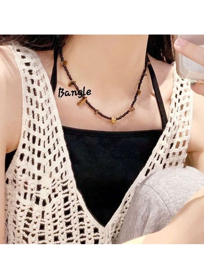 Female Choker Stone AND  Beaded Necklace